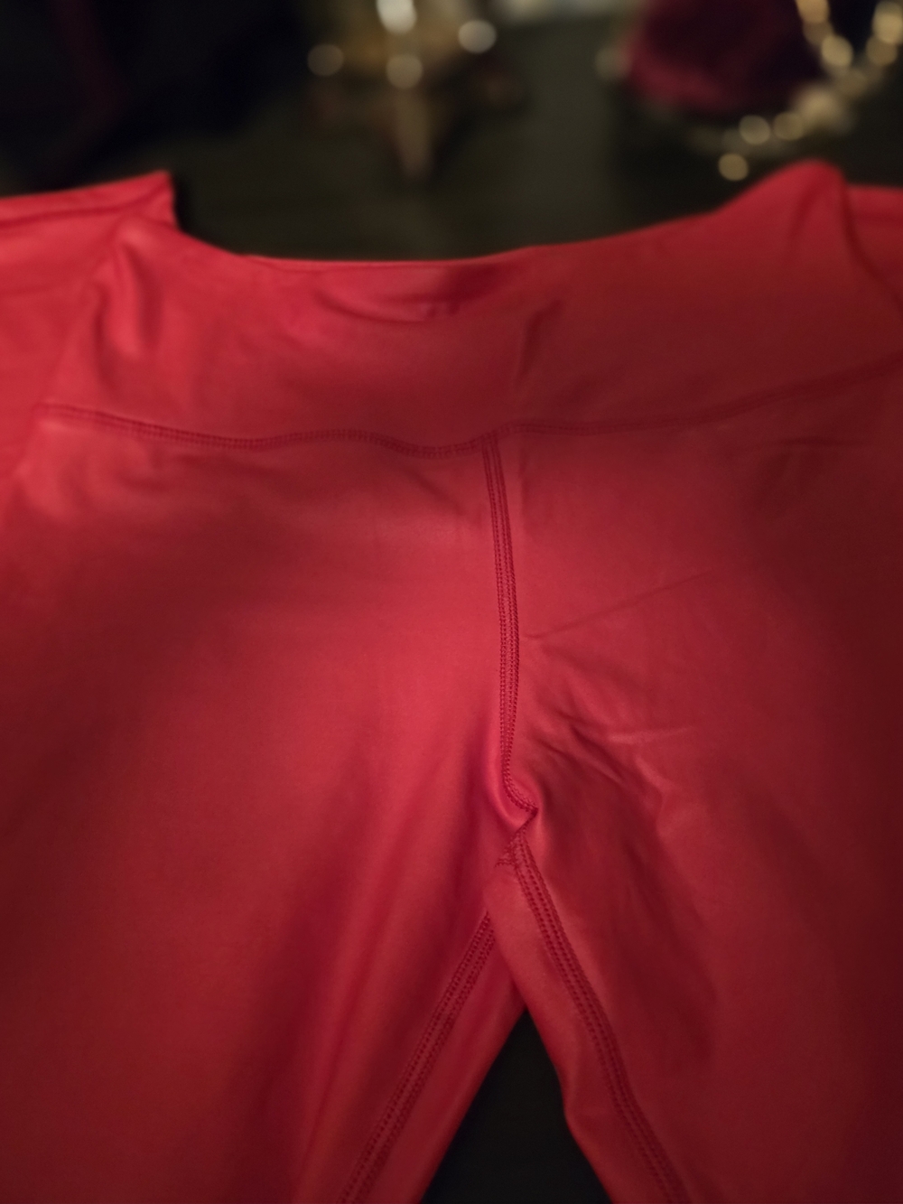 Women’s High-Waist Red Leggings - Picture 2 of 3